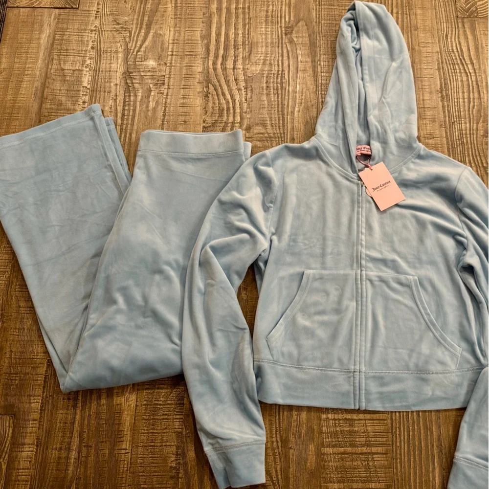 Juicy Couture Velour Tracksuit in Frosted Blue. - Picture 6 of 10